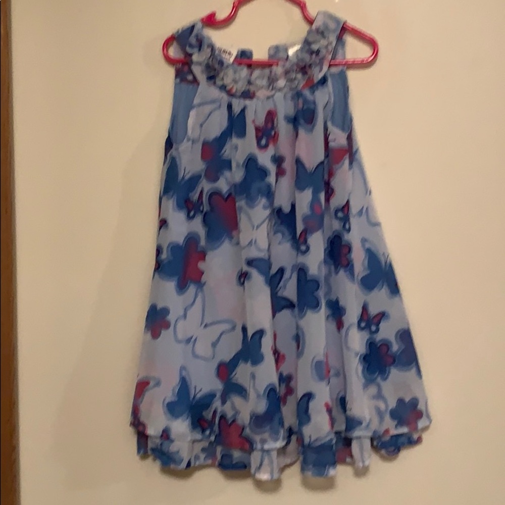 Blueburi Boulevard tiered butterfly print dress.